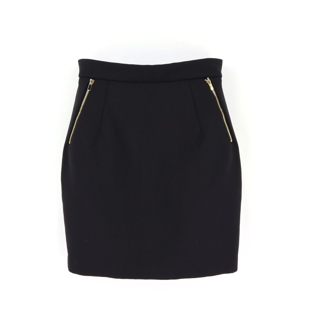 H&M Short Pencil Skirt Womens Size 8 Black Polyester Blend Zipper Pockets
